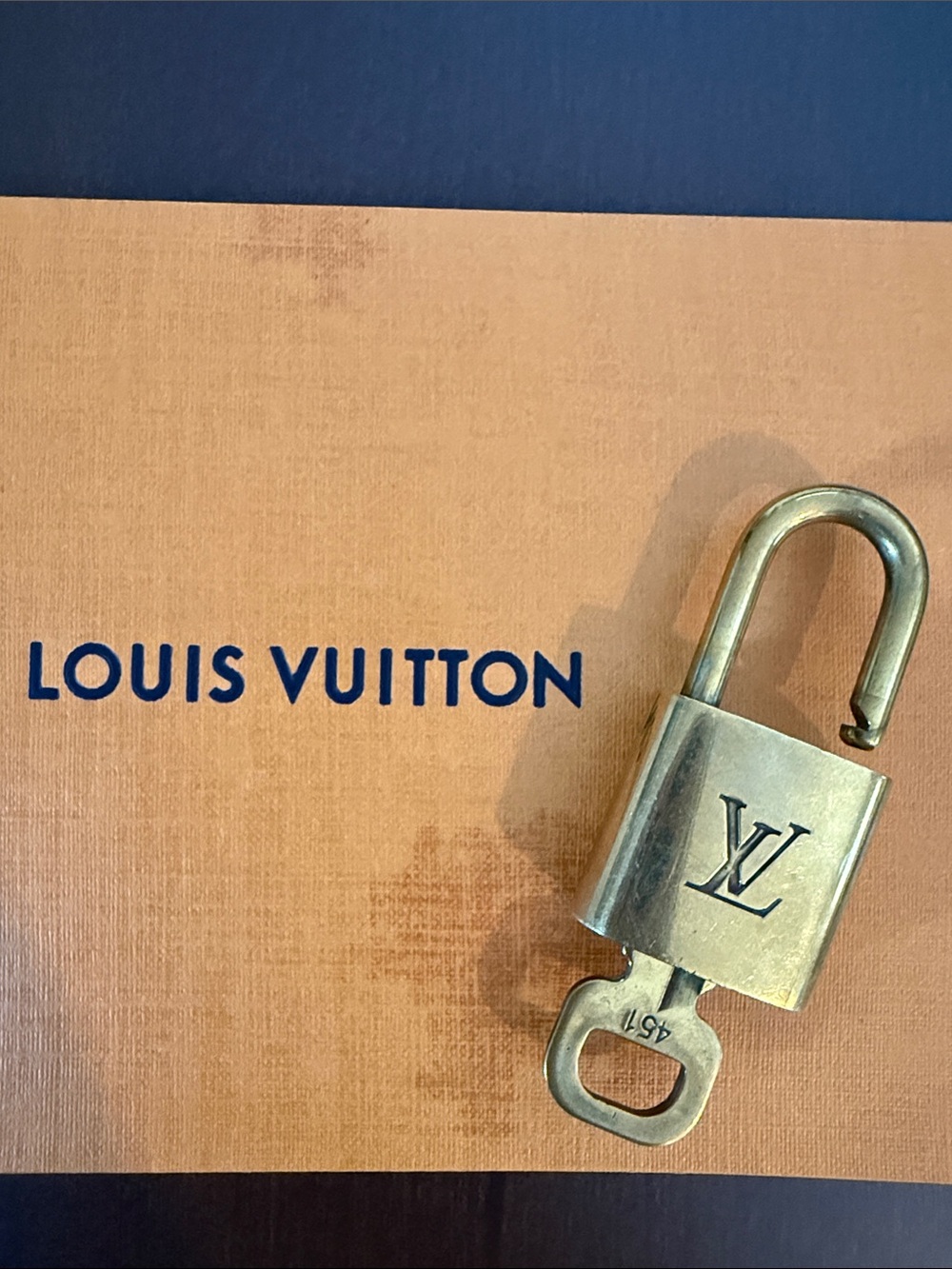 Louis Vuitton Authentic Gold-Tone Padlock Charm